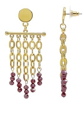 Emberley Gold Tone Fringe Drop Earrings (NWT)
